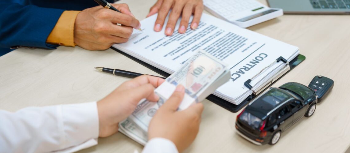 exchanging cash for a car